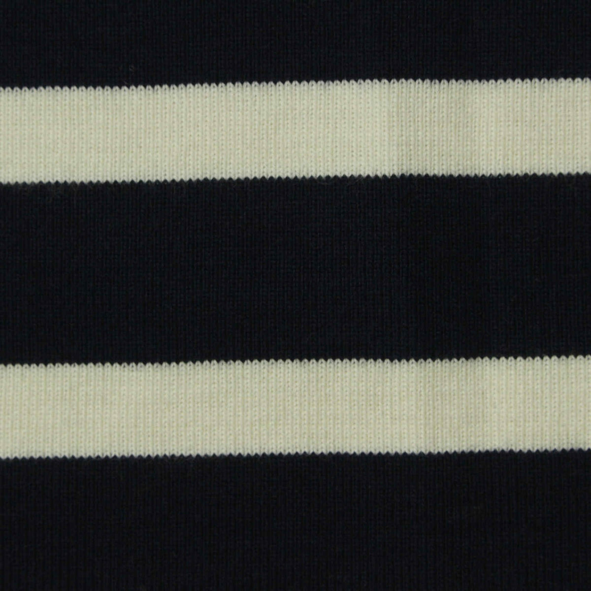 Navy Horizontal-Stripe Knit, Cotton, 340 gsm