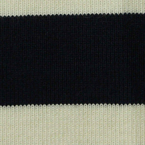 Navy Horizontal-Stripe Knit, Cotton, 340 gsm