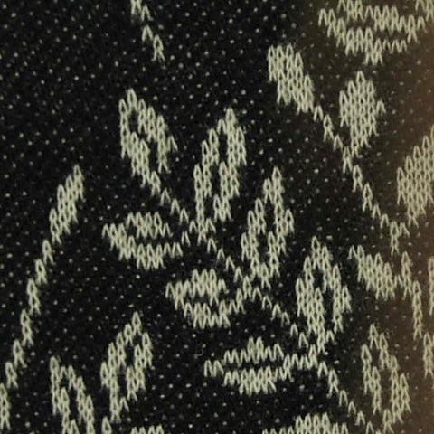 Black Floral Jacquard, Poly-Cotton, 210 gsm