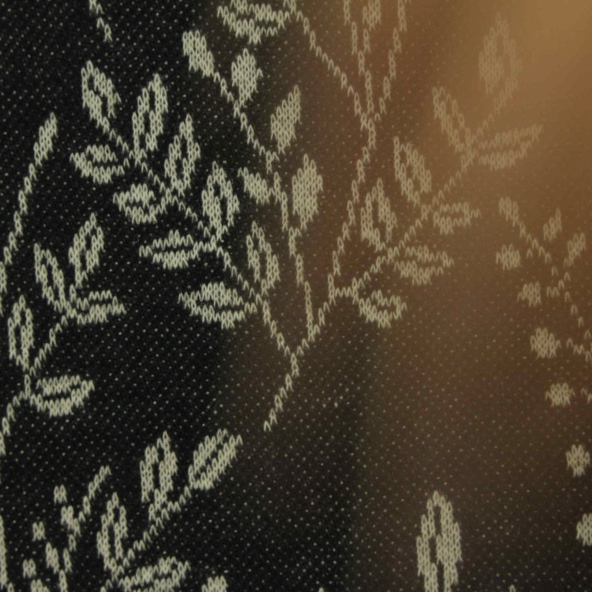 Black Floral Jacquard, Poly-Cotton, 210 gsm