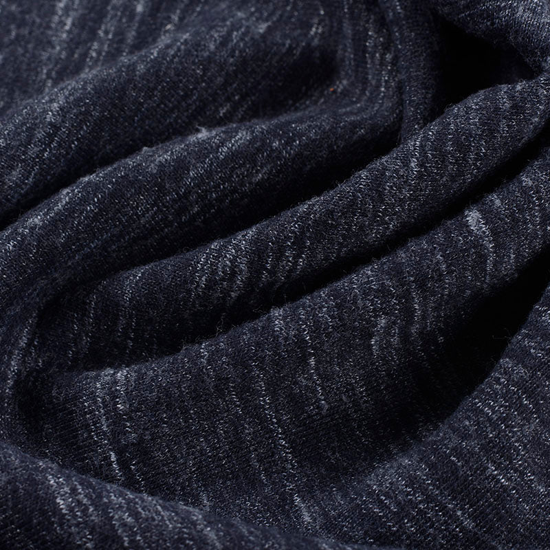 Dark Blue Marl French Terry, Cotton-Poly, 230 gsm