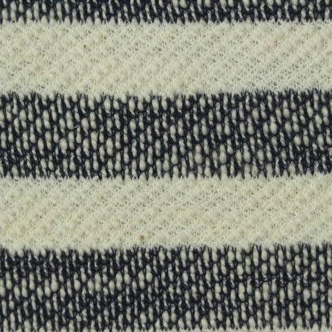 Navy Stripes Chunky Knit, Cotton-Poly