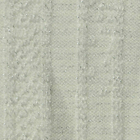 Cream Vertical-Stripe Pointelle Knit, Viscose-Poly