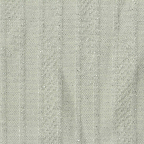 Cream Vertical-Stripe Pointelle Knit, Viscose-Poly