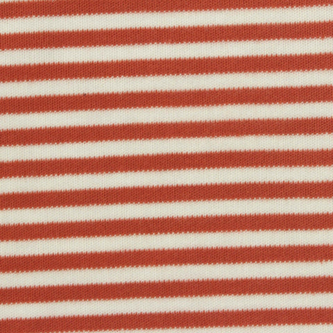 Terracotta Horizontal-Stripe Interlock Knit, Polyester