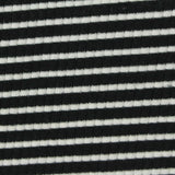 Black Horizontal-Stripe Rib Knit, Poly-Cotton