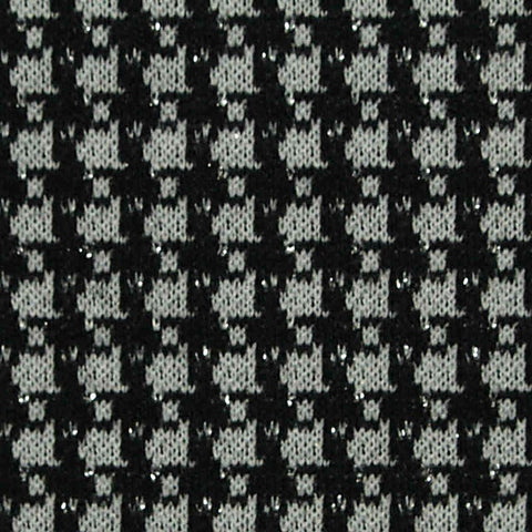 Black Houndstooth Jacquard, Polyester, 260 gsm, 150 cm