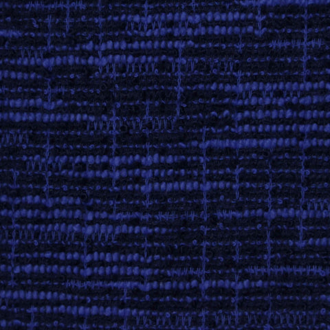 Dark Blue Horizontal-Band Chunky Knit, Poly-Cotton