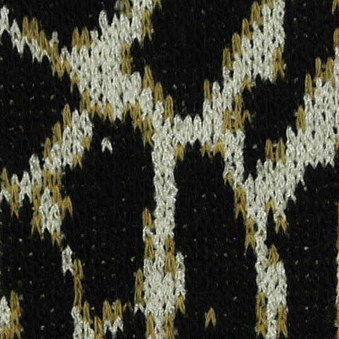 Black Leopard Interlock Knit, Poly-Viscose, 380 gsm