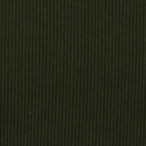 Cotton Polyester Stretch Rib Knit Fabric, 480 gsm, 120 cm — Green