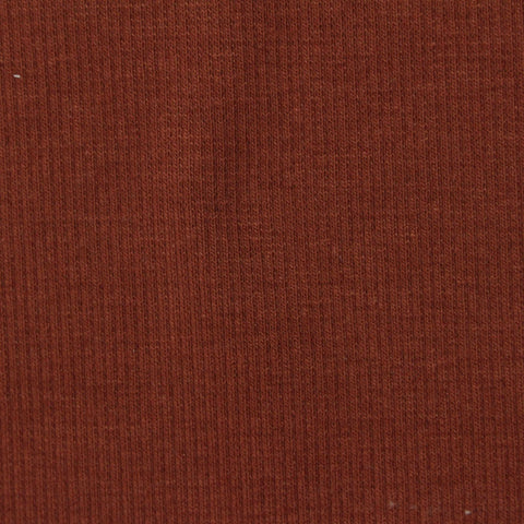 Cotton Polyester Stretch Rib Knit Fabric, 370 gsm, 110 cm — Brown