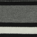 Black Horizontal-Stripe Jersey Knit, Poly-Viscose, 165 gsm, 173 cm