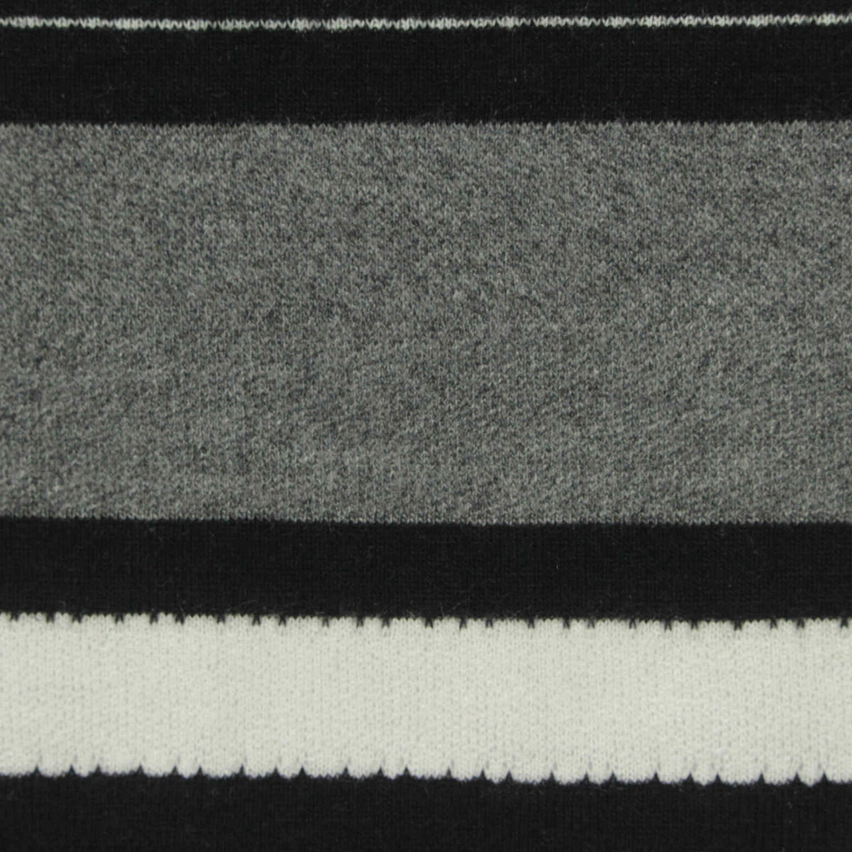 Black Horizontal-Stripe Jersey Knit, Poly-Viscose, 165 gsm, 173 cm