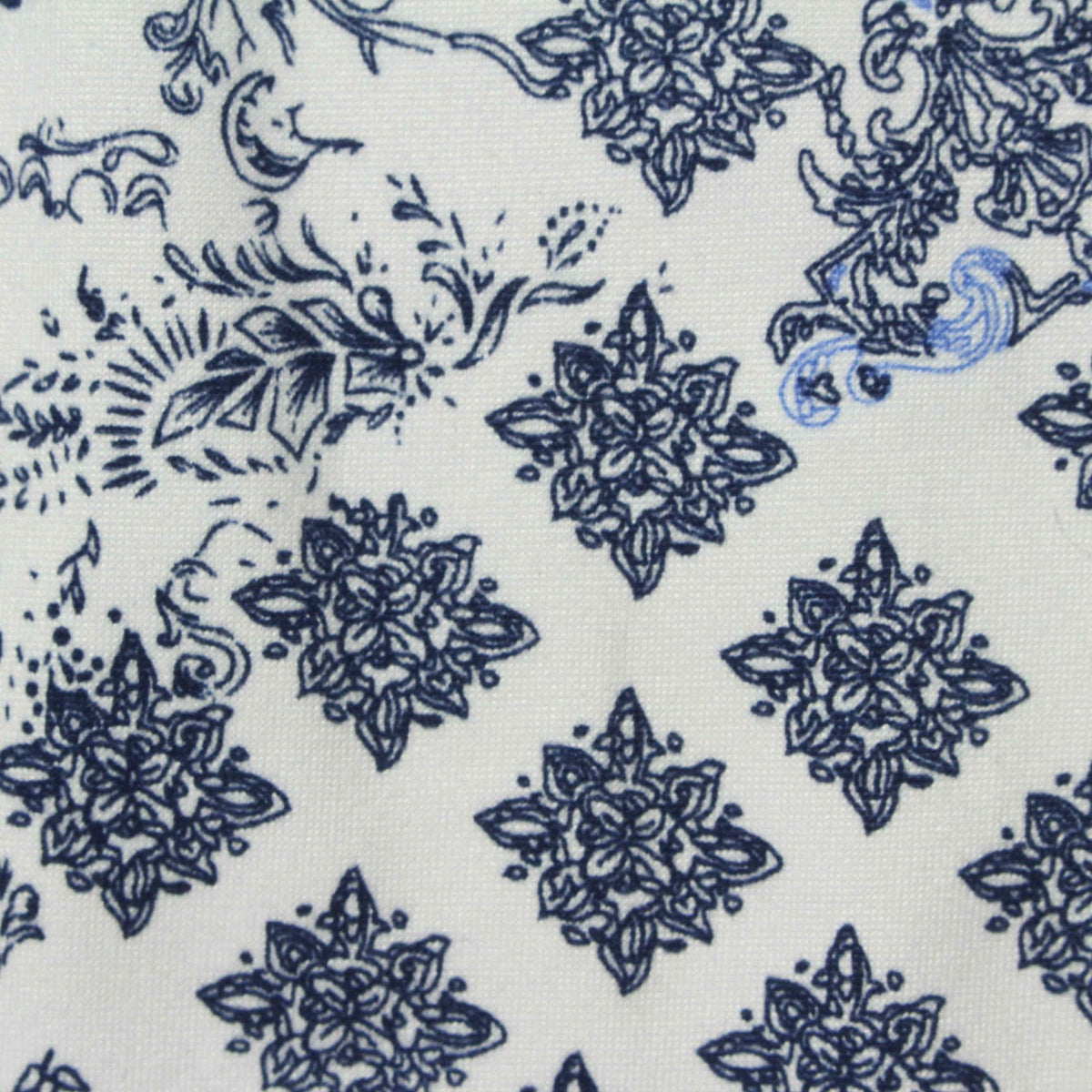 Dark Blue Floral Jersey Knit, Polyester