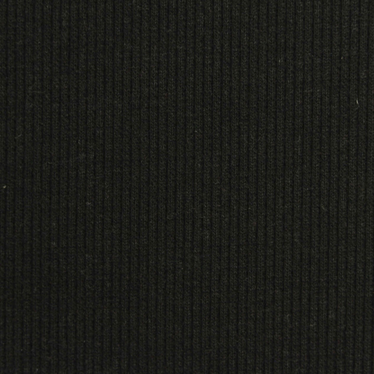 Polyester Viscose Stretch Rib Knit Fabric, 300 gsm, 170 cm — Black