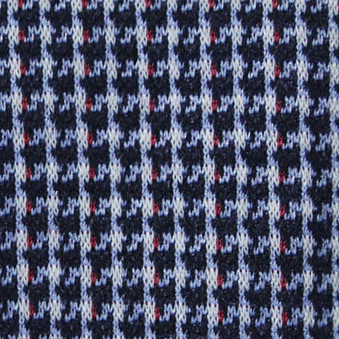 Navy Houndstooth Jacquard, Polyester