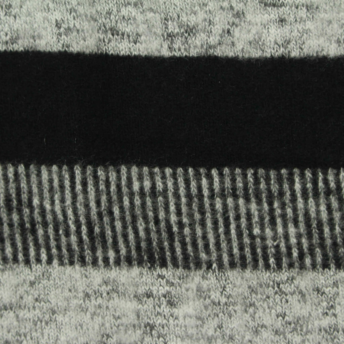 Black Horizontal-Stripe Jersey Knit, Viscose-Poly, 210 gsm, 160 cm