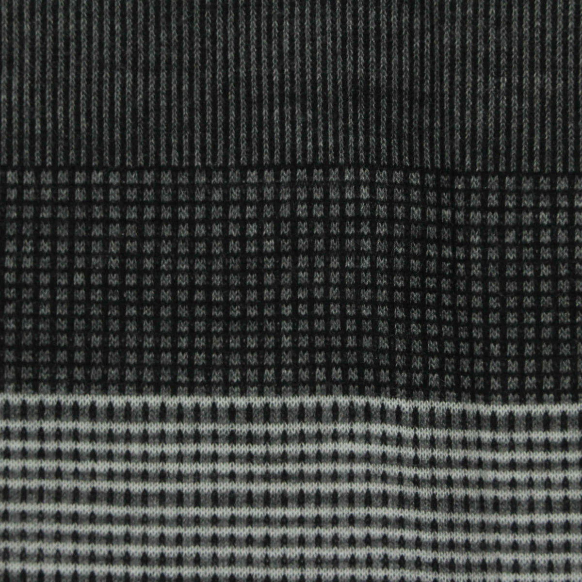 Black Horizontal-Stripe Jersey Knit, Poly-Viscose, 130 gsm