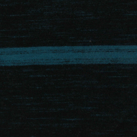 Teal Horizontal-Stripe Jersey Knit, Cotton-Poly