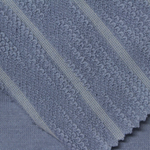 Light Blue Stripes French Terry, Cotton