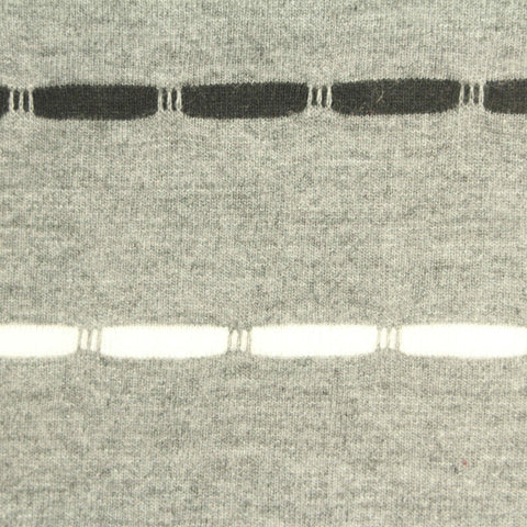 Dark Grey Horizontal-Stripe Jersey Knit, Poly-Viscose