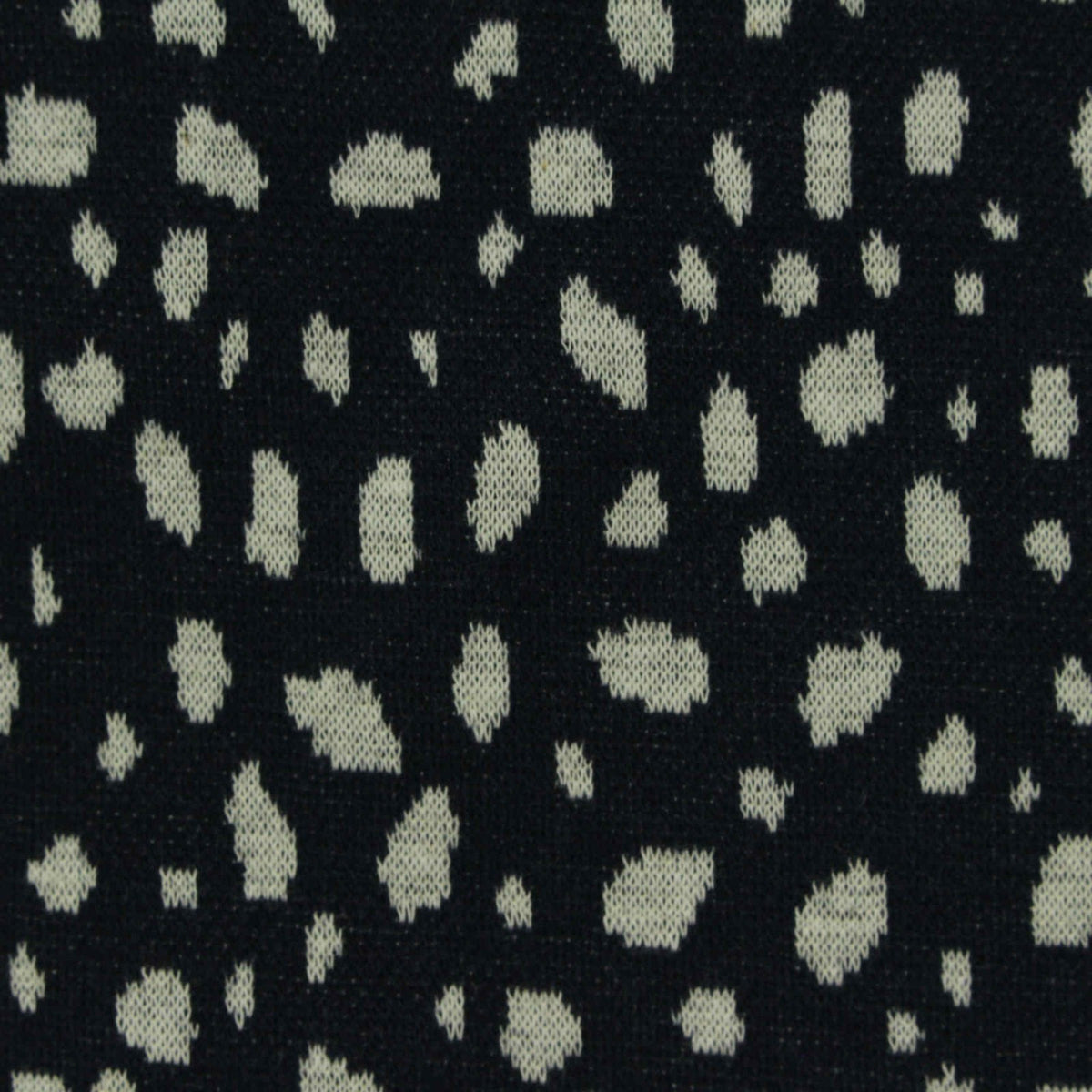 Animal Print Polyester Cotton Blend Stretch Interlock Knit Fabric, 210 gsm, 160 cm — Navy