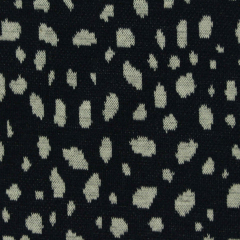 Animal Print Polyester Cotton Blend Stretch Interlock Knit Fabric, 210 gsm, 160 cm — Navy