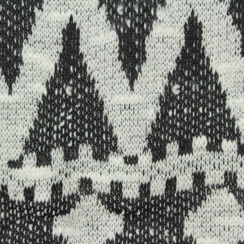 Black Zigzag Chunky Knit, Polyester, 205 gsm