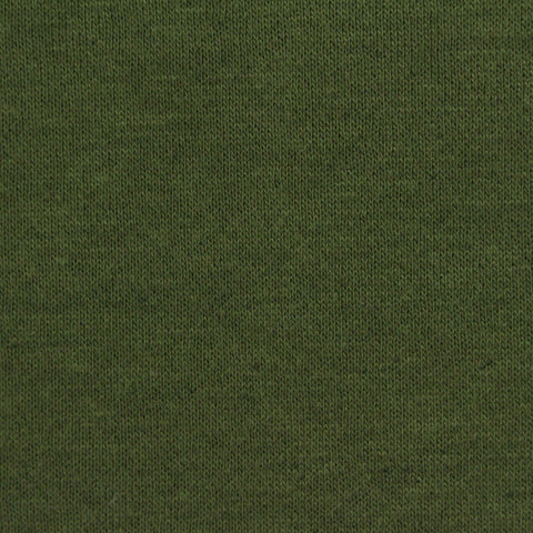 Brushed Polyester Cotton French Terry Fabric, 240 gsm, 165 cm — Green