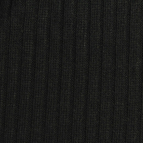 Polyester Viscose Rib Knit Fabric, 220 gsm, 150 cm — Black