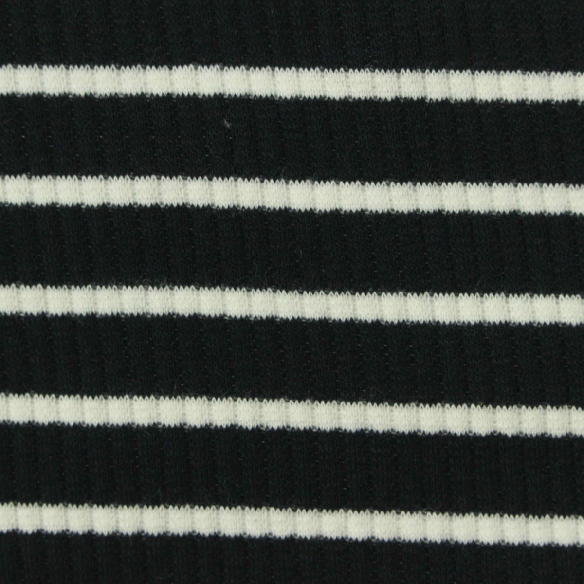 Black Horizontal-Stripe Rib Knit, 200 gsm