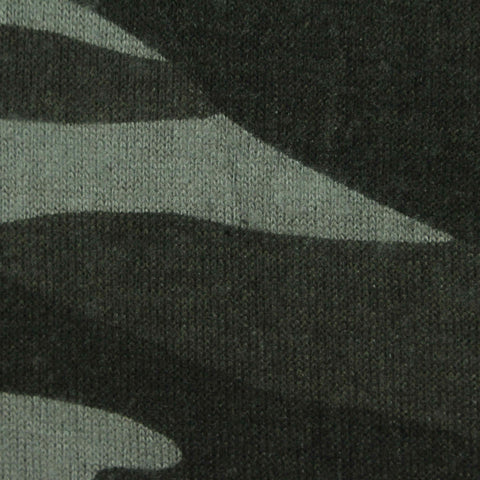 Dark Green Camo Jersey Knit, Polyester