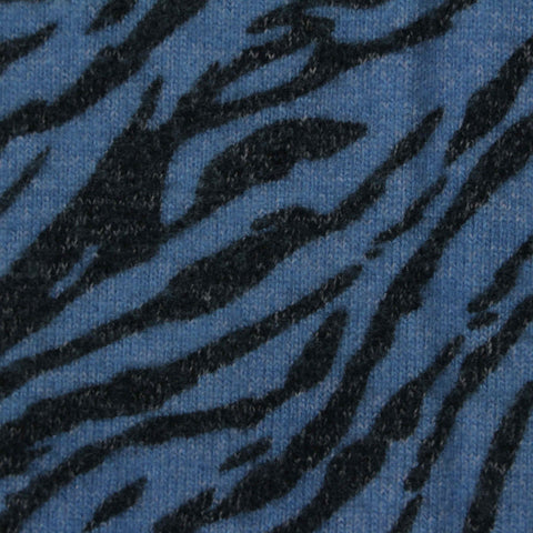 Blue Tiger Jersey Knit, Viscose-Poly