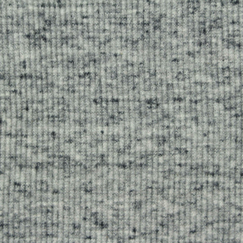Grey Marl Rib Knit, Poly-Cotton, 280 gsm, 120 cm