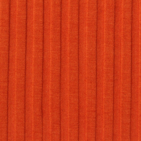 Cotton Viscose Stretch Rib Knit Fabric, 250 gsm, 110 cm — Orange