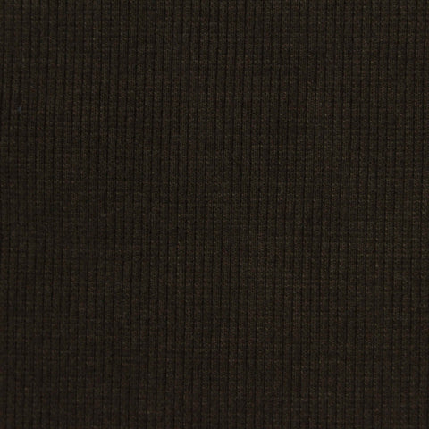 Polyester Cotton Stretch Rib Knit Fabric, 280 gsm, 120 cm — Brown