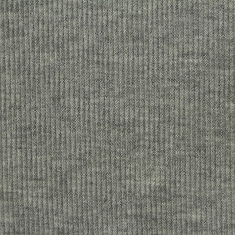 Grey Heathered-Marl Rib Knit, Poly-Cotton, 436 gsm