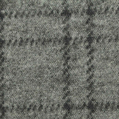 Dark Grey Check Interlock Knit, Poly-Viscose, 216 gsm