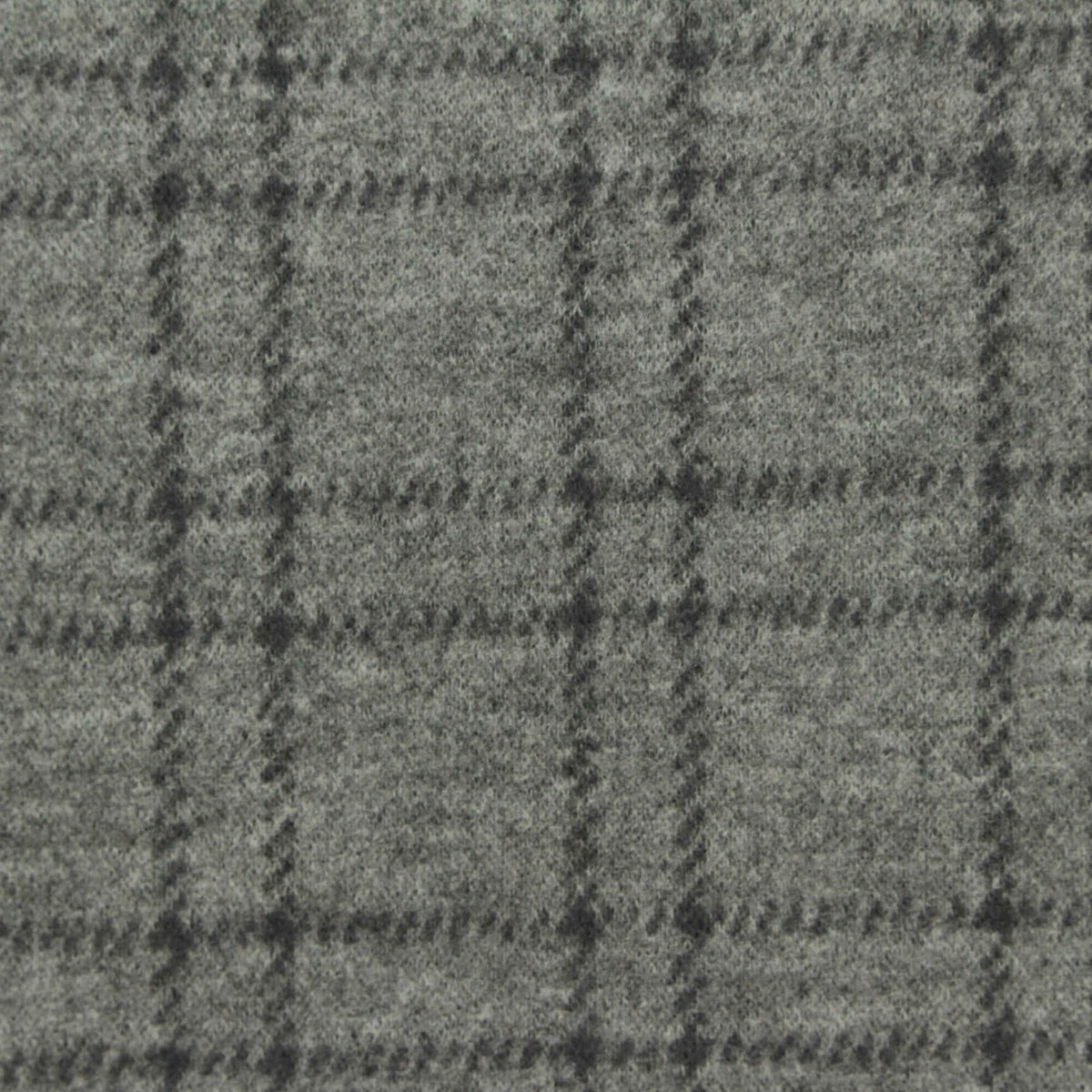 Dark Grey Check Interlock Knit, Poly-Viscose, 216 gsm