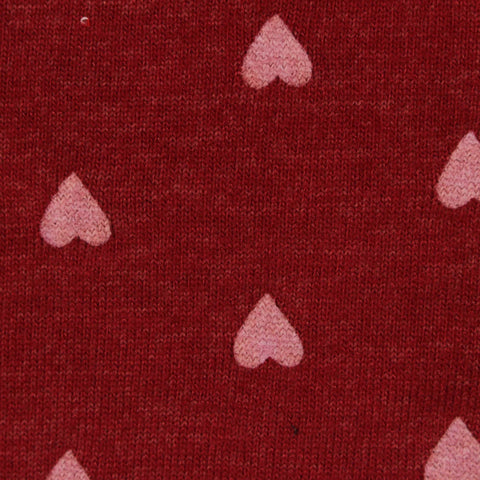 Light Pink Hearts Chunky Knit, Viscose-Poly