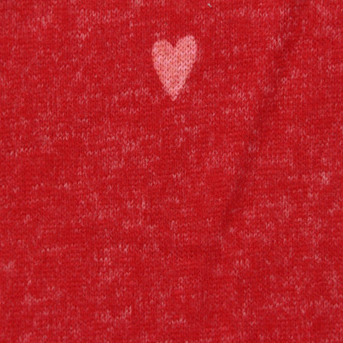 Light Pink Heart Chunky Knit, Viscose-Poly, 250 gsm