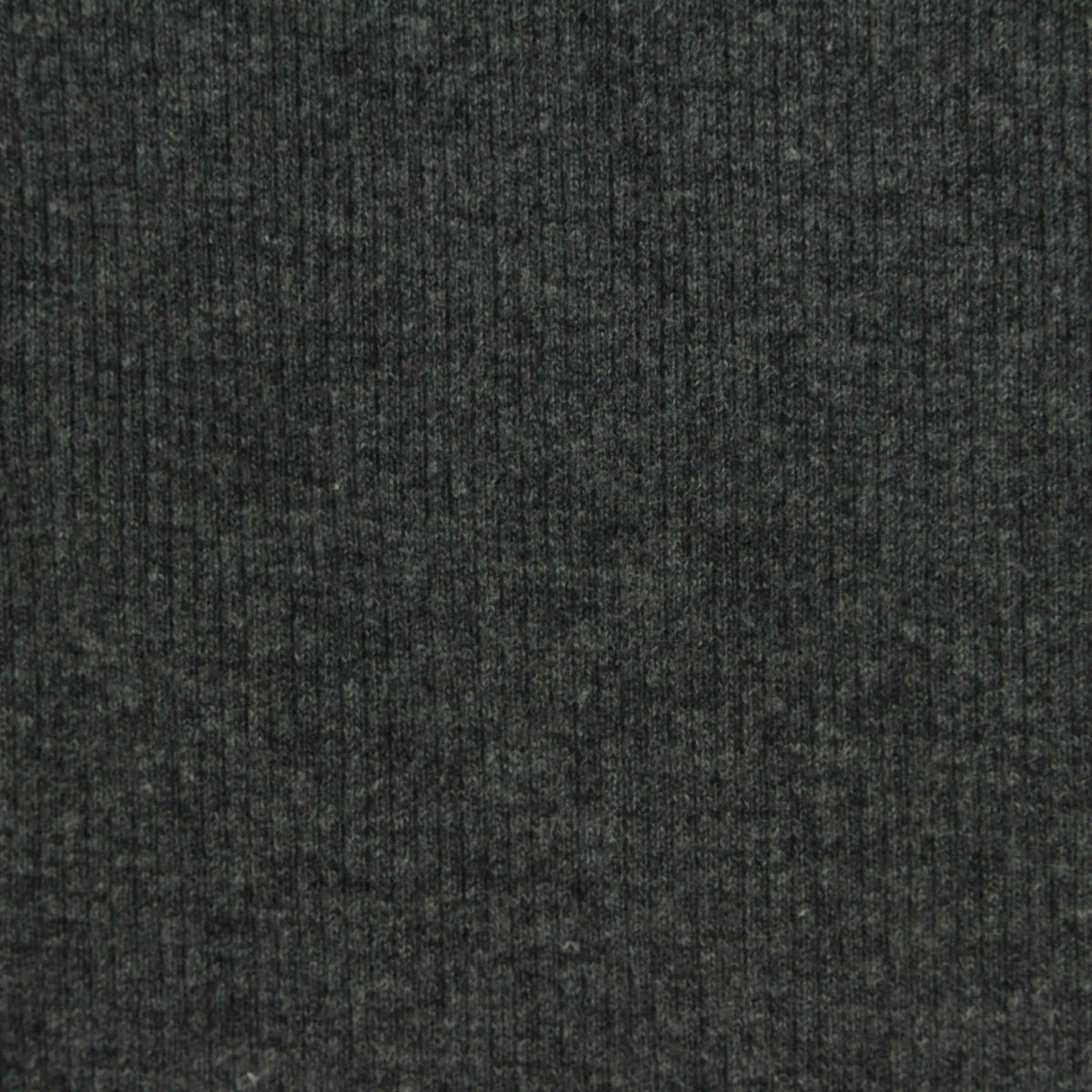 Dark Grey Heathered-Marl Rib Knit, Cotton-Poly, 310 gsm