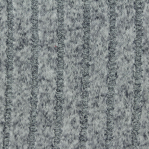 Grey Marl Rib Knit, Viscose-Poly, 175 gsm