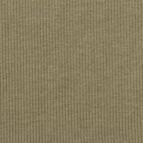 Cotton Polyester Stretch Rib Knit Fabric, 275 gsm, 125 cm — Khaki
