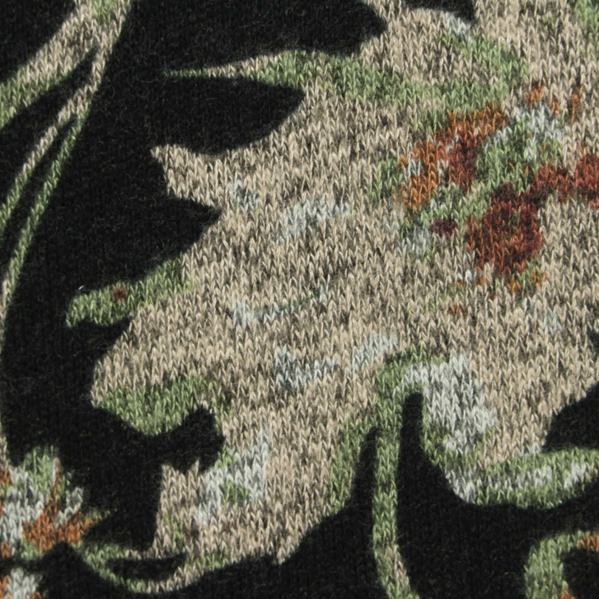 Black Floral Chunky Knit, Viscose-Poly