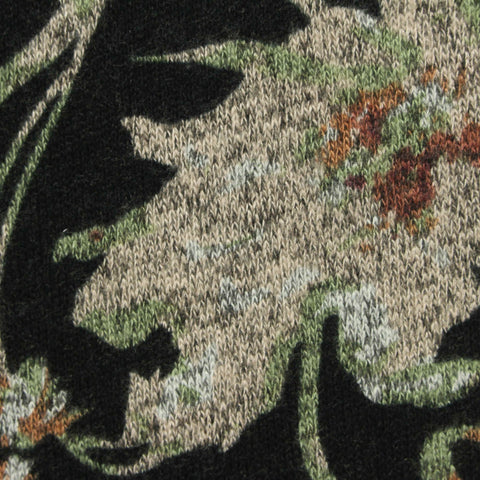 Black Floral Chunky Knit, Viscose-Poly