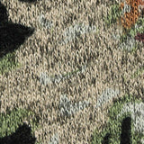 Black Floral Chunky Knit, Viscose-Poly — texture