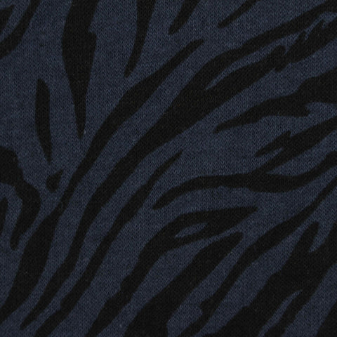 Black Zebra French Terry, Cotton-Poly