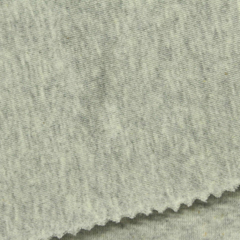 Light Grey Marl Rib Knit, Cotton-Poly, 290 gsm