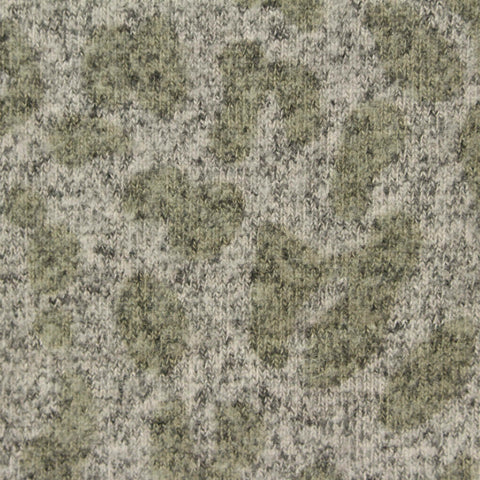 Muted Green Abstract Knit, Viscose-Poly